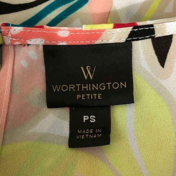 Worthington floral flutter sleeve blouse, small - Picture 4 of 7